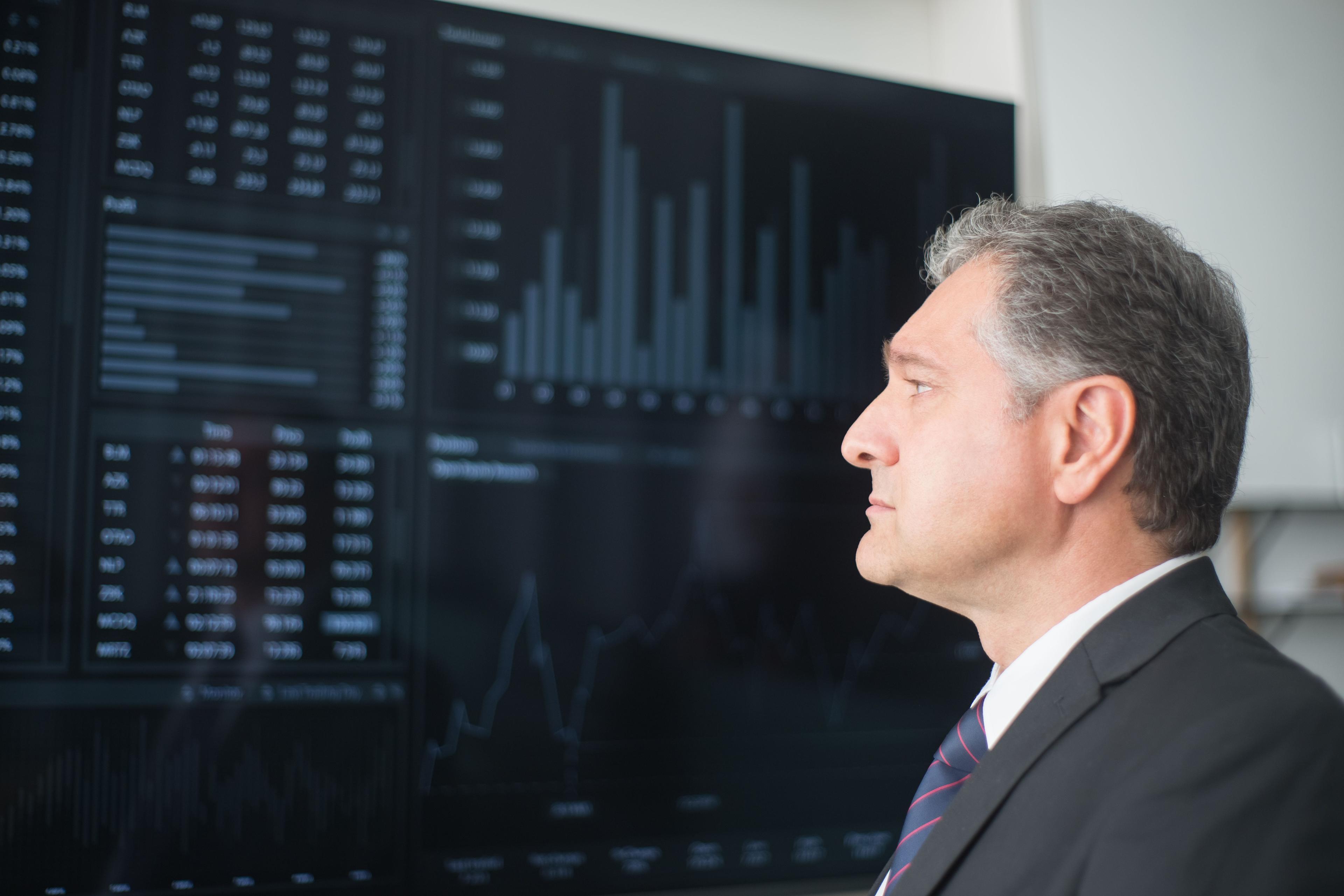 A manager reviewing performance indicators